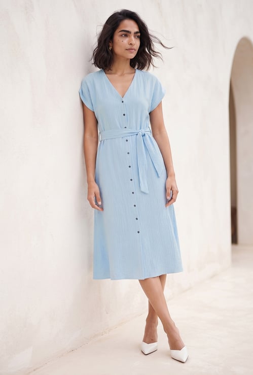 CODE Textured Midi Dress
