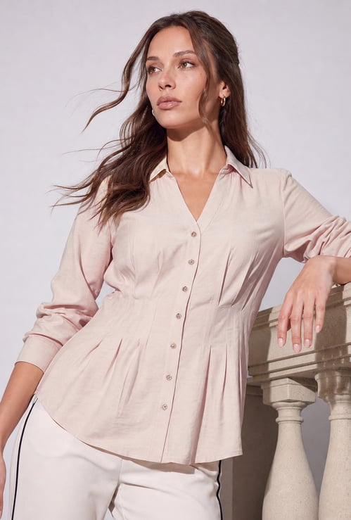 CODE Pintuck Detailed Shirt