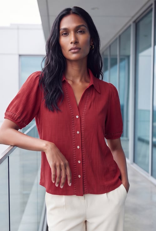 CODE Textured Regular Shirt