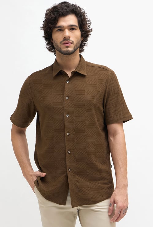 FAHRENHEIT Textured Regular Fit Shirt