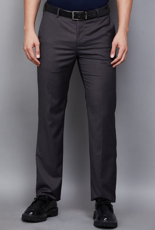 ARROW Solid Regular Fit Formal Trousers