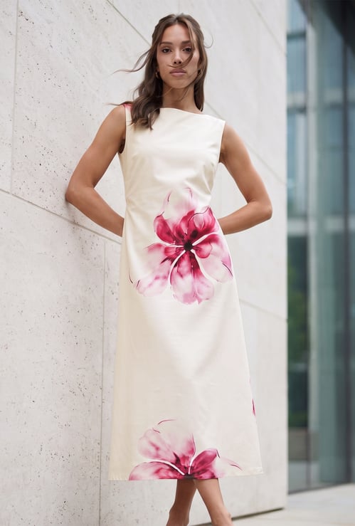 CODE Floral Print Sleeveless Shift Dress