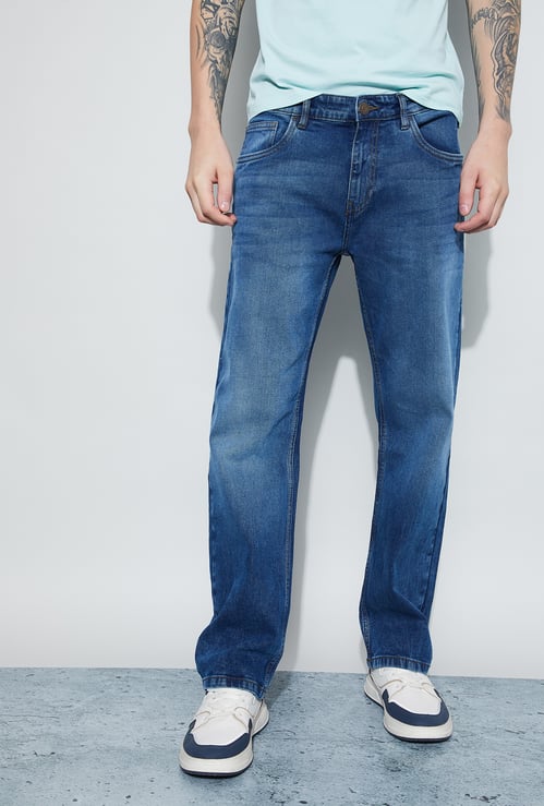 DENIMIZE Washed Regular Straight Jeans
