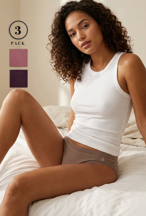 JOCKEY Solid Hipster Panty - Pack of 3