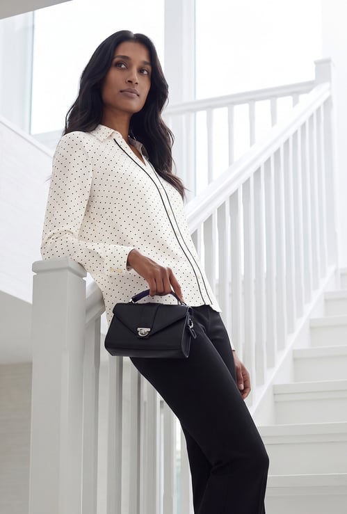 CODE CLASSIC Polka-Dot Print Shirt