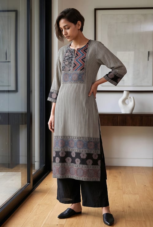 MELANGE Striped Kurta Set