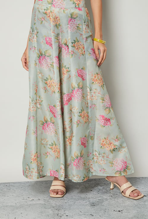 MELANGE Floral Print Palazzos