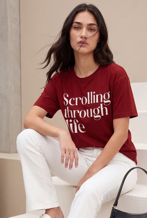 FAME FOREVER Typographic Print T-shirt