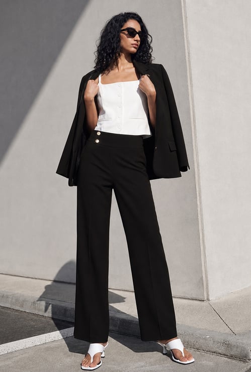 GINGER Buttoned High-Rise Trousers