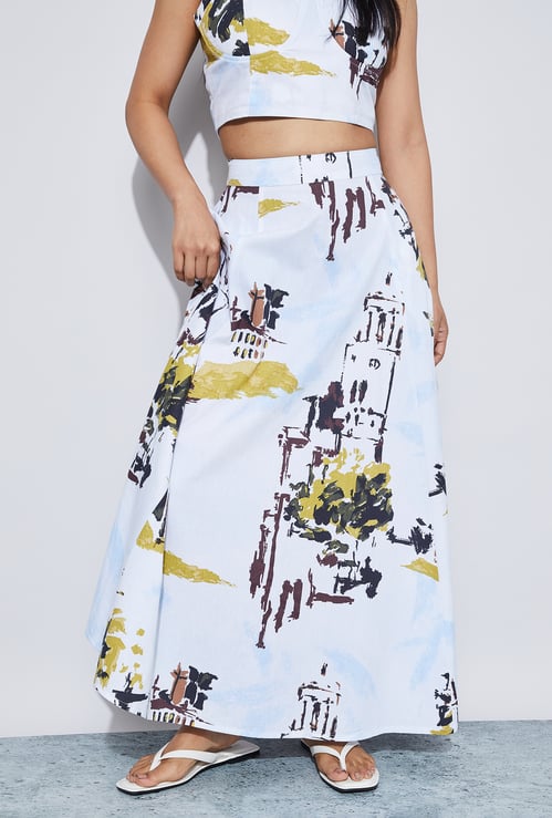 GINGER Printed Maxi Skirt