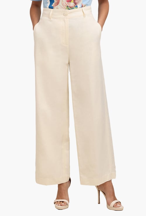 VERO MODA Solid High-Rise Trousers
