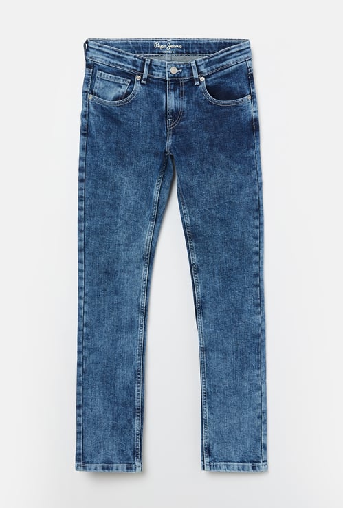 PEPE JEANS Boys Light Wash Slim Fit Jeans