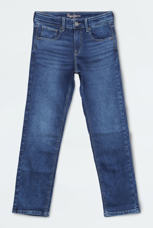 PEPE JEANS Boys Medium Wash Regular Fit Jeans