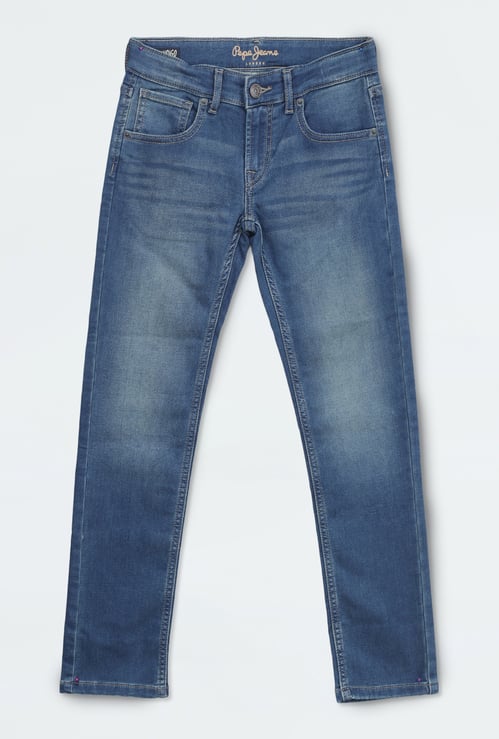 PEPE JEANS Boys Medium Wash Slim Fit Jeans