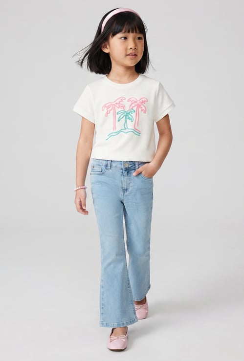 FAME FOREVER Girls Solid Mid-Rise Jeans