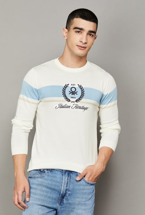 UNITED COLORS OF BENETTON Striped Crew Neck Sweater
