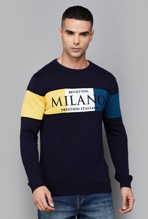 UNITED COLORS OF BENETTON Colourblock Crew Neck Sweater