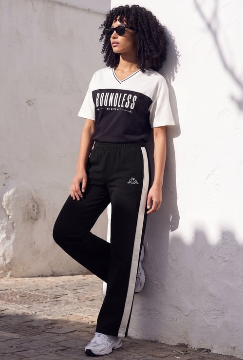 KAPPA Solid Mid-Rise Track Pants