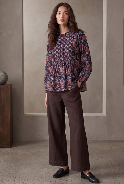 MELANGE Floral Print A-line Tunic