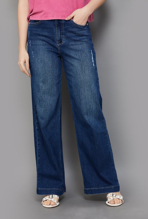 XPOSE Distressed Wide Leg Jeans