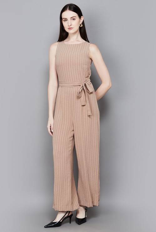 AND Striped Tie-Up Jumpsuit
