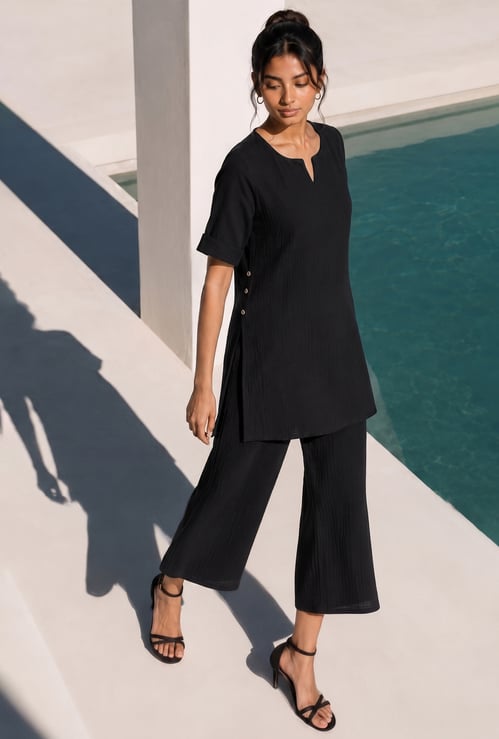 MELANGE Solid Kurti Set