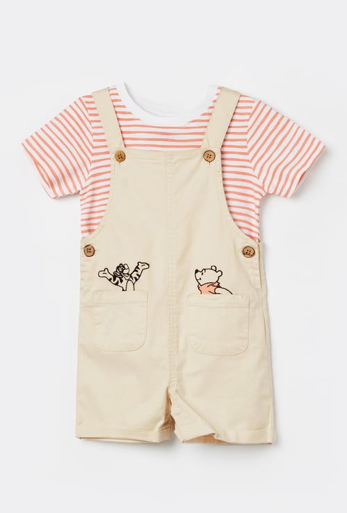 FAME FOREVER Boys Winnie The Pooh Dungaree with T-shirt Set
