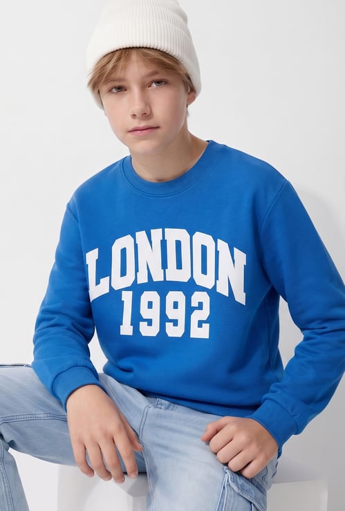 FAME FOREVER Boys Typographic Print Sweatshirt