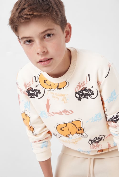 FAME FOREVER Boys Graphic Print Sweatshirt