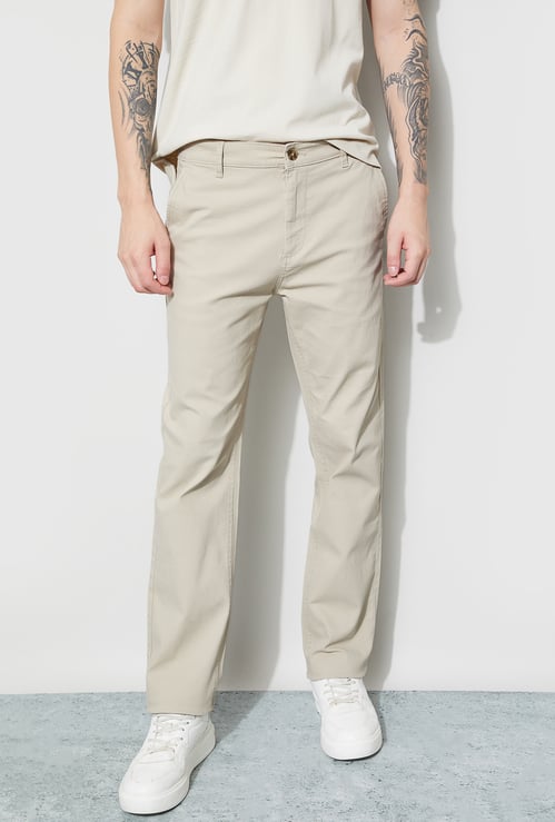 FAME FOREVER Solid Regular Fit Trousers