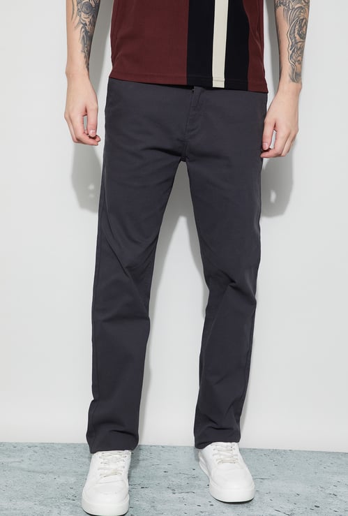 FAME FOREVER Solid Regular Fit Trousers