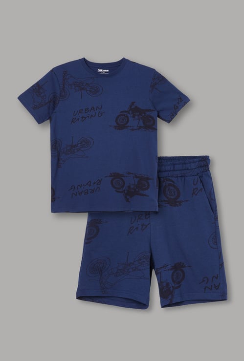 FAME FOREVER Boys Graphic Print T-shirt and Shorts