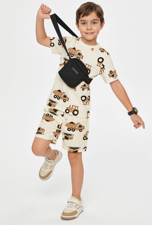 FAME FOREVER Boys Graphic Print T-shirt with Shorts