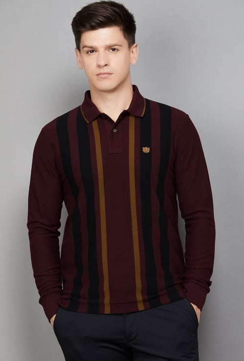 FAHRENHEIT Striped Polo T-shirt