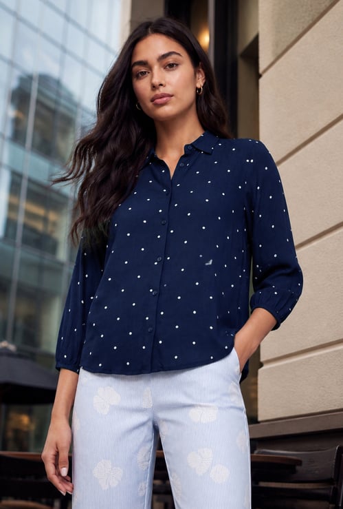 FAME FOREVER Polka-Dot Print Shirt