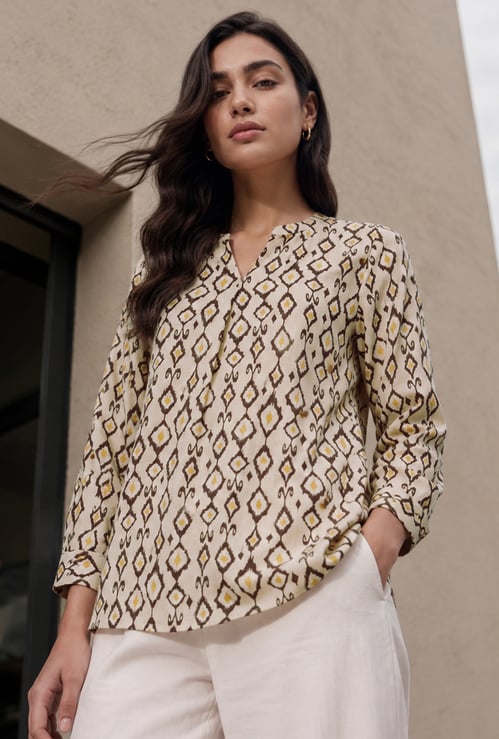 FAME FOREVER Abstract Print Top