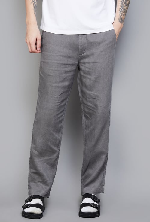 CELIO Solid Regular Fit Trousers