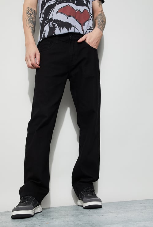 FAME FOREVER Solid Regular Fit Jeans