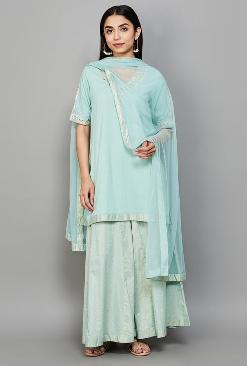 BIBA Embroidered Kurta Set