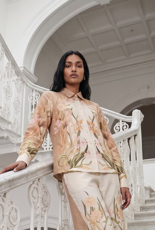 CODE Floral Print Regular Shirt