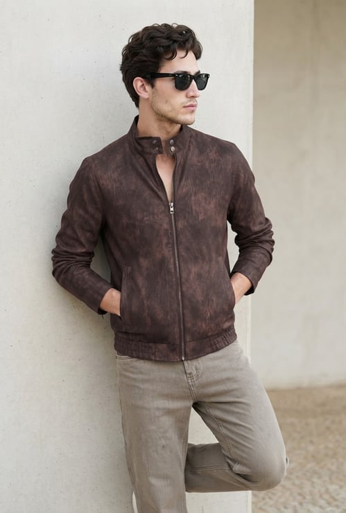 FORCA Textured Biker Jacket