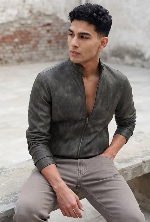 FORCA Textured Biker Jacket