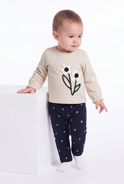 FAME FOREVER Girls Embroidered Top with Trousers Set