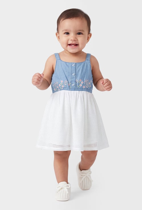 FAME FOREVER Girls Embroidered A-line Dress