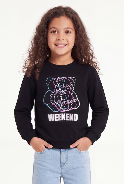 FAME FOREVER Girls Graphic Print Sweatshirt