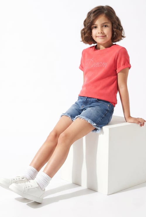 FAME FOREVER Girls Embellished T-shirt