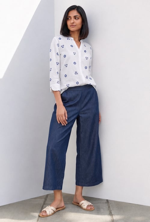 COLOUR ME Solid Straight Pants