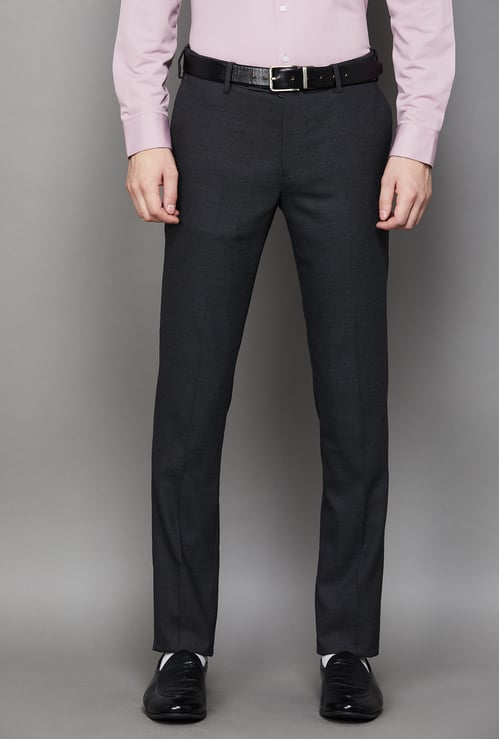 ARROW Solid Slim Straight Formal Trousers