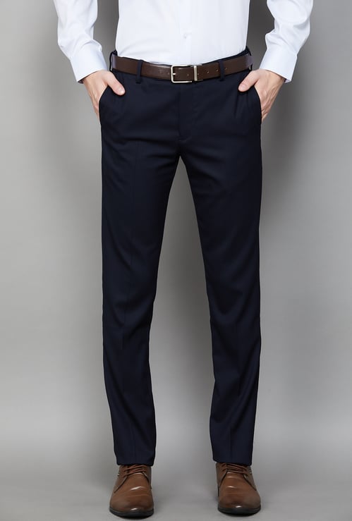 ARROW Solid Slim Straight Formal Trousers
