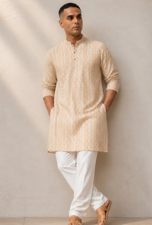 MELANGE Embroidered Knee Length Kurta